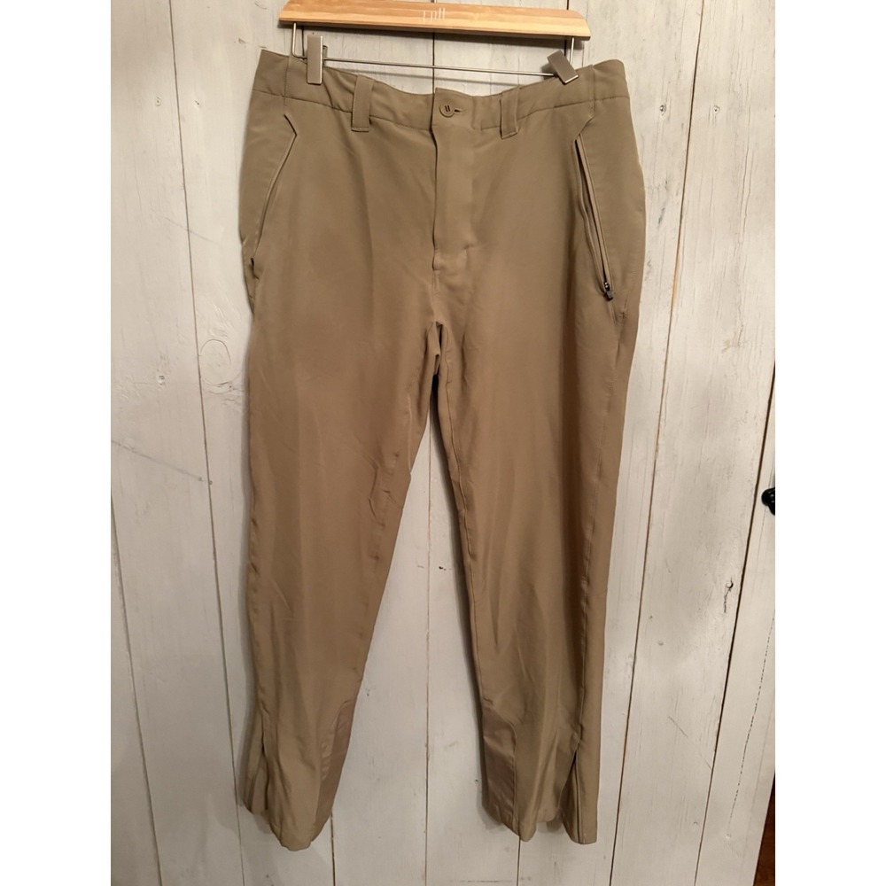 Patagonia Pants Mens 34 Khaki Terravia Trail Softshell Stretch Hiking Zip Pocket - Picture 3 of 8
